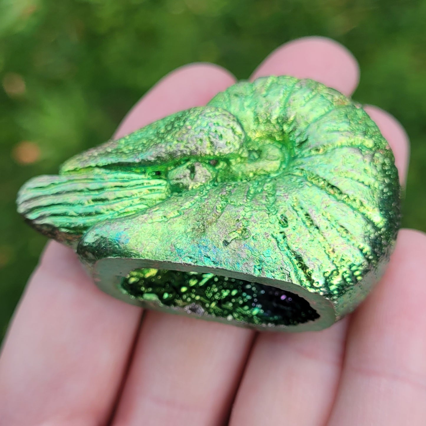 Bismuth Nautilus Sculptures in Rainbow and Single Colors, Made by The Bismuth Smith