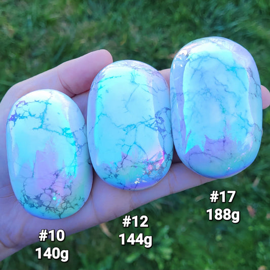 Angel Aura Howlite Palm Stones to Choose From