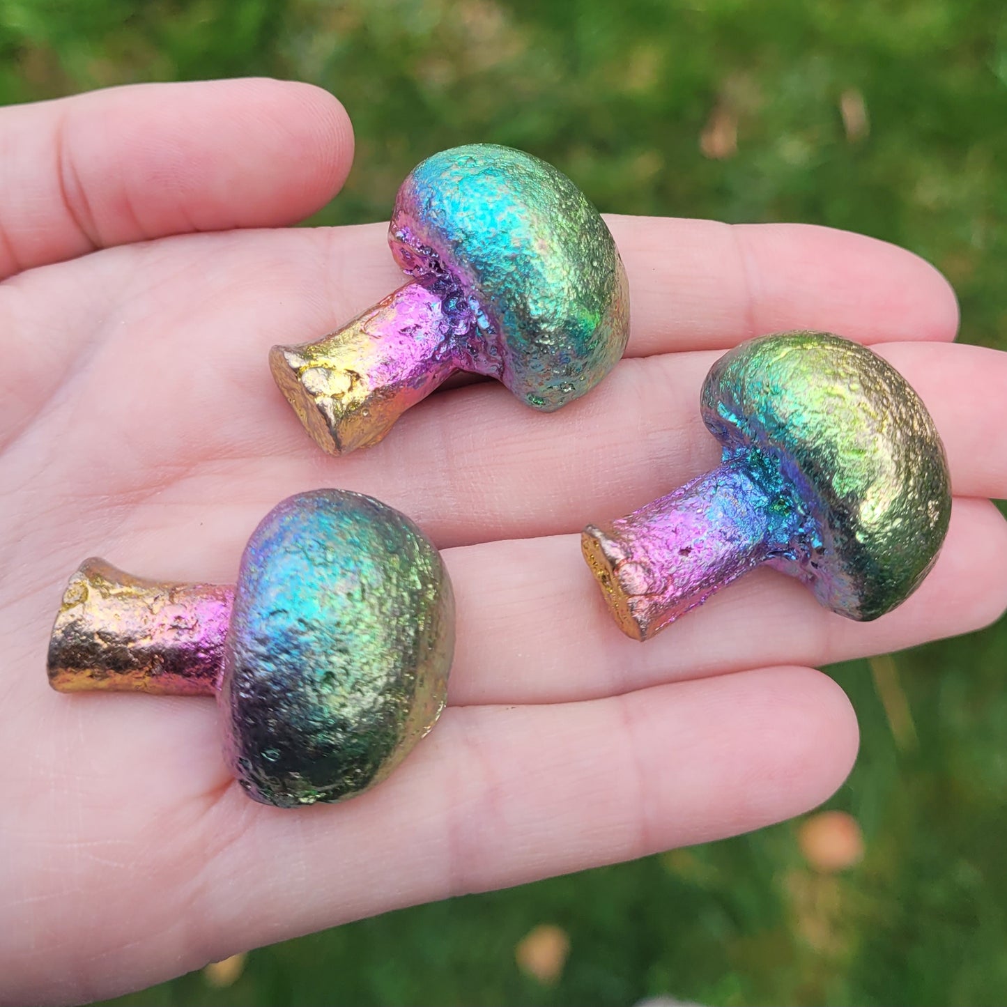 Bismuth Mushrooms in Rainbow or Single Colors, Made by The Bismuth Smith