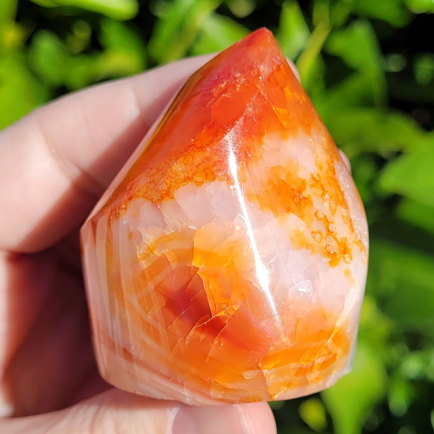 Carnelian Crystal Flame, 129 Grams, 2.1" (#F)