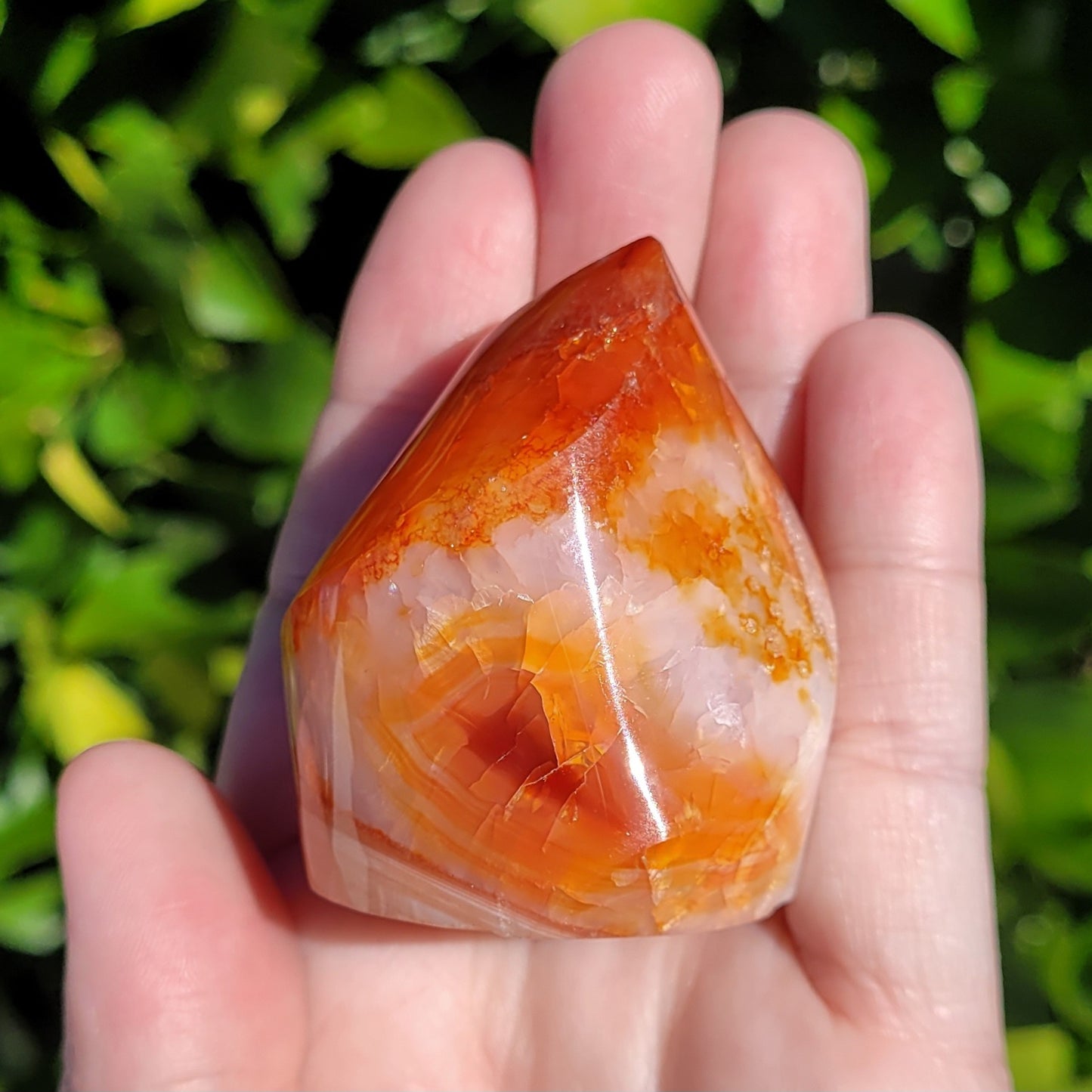 Carnelian Crystal Flame, 129 Grams, 2.1" (#F)