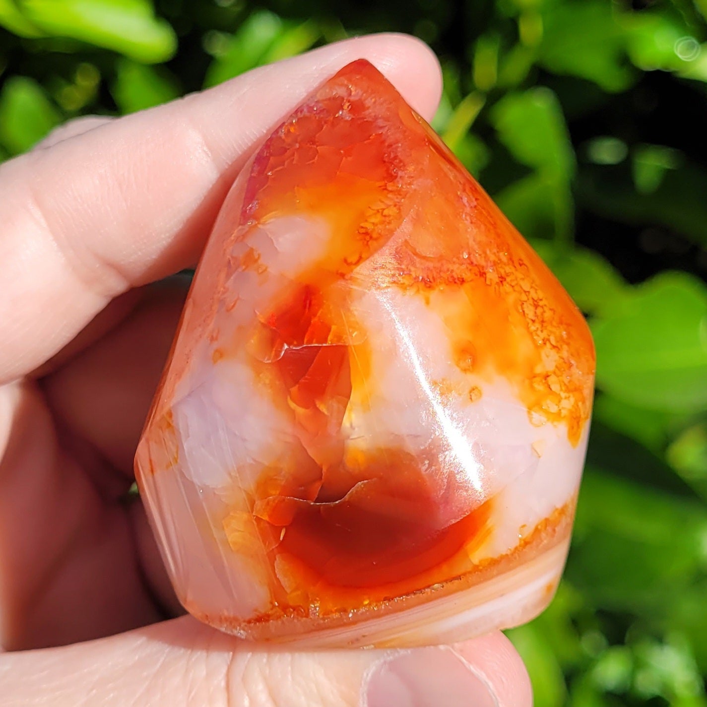 Carnelian Crystal Flame, 129 Grams, 2.1" (#F)