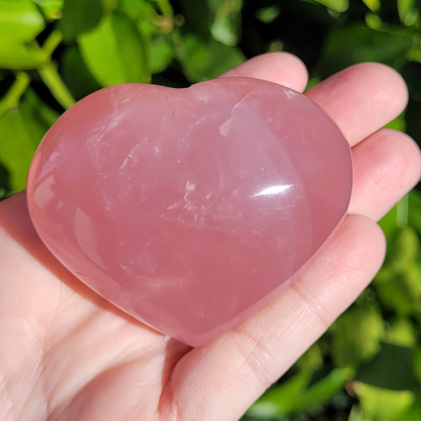 Star Rose Quartz Heart Crystal, 180 Grams, 2.6"