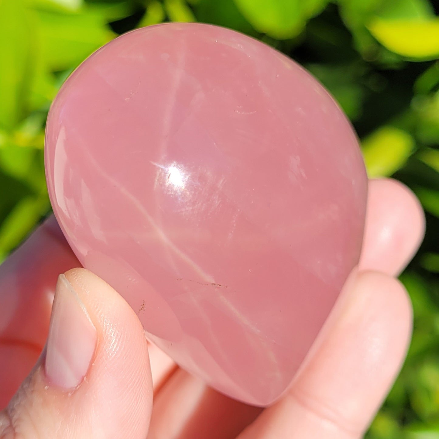 Star Rose Quartz Heart Crystal, 180 Grams, 2.6"