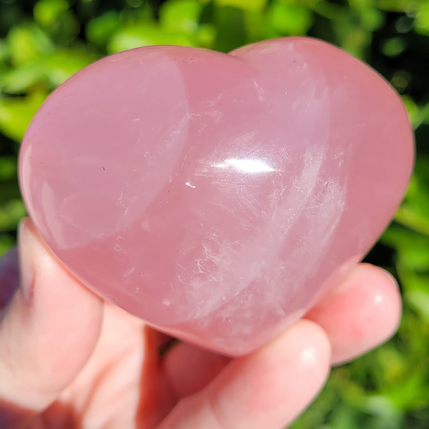 Star Rose Quartz Heart Crystal, 180 Grams, 2.6"