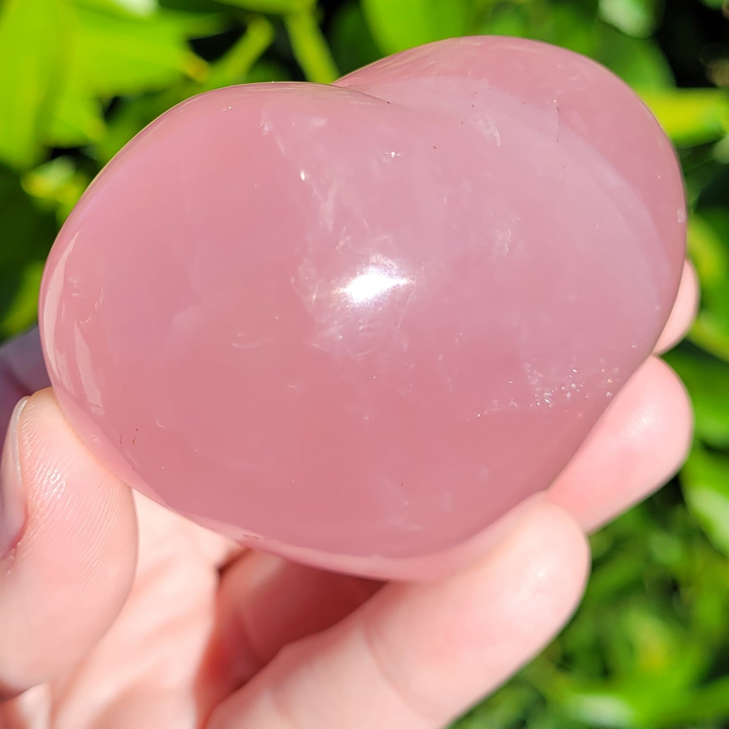 Star Rose Quartz Heart Crystal, 180 Grams, 2.6"