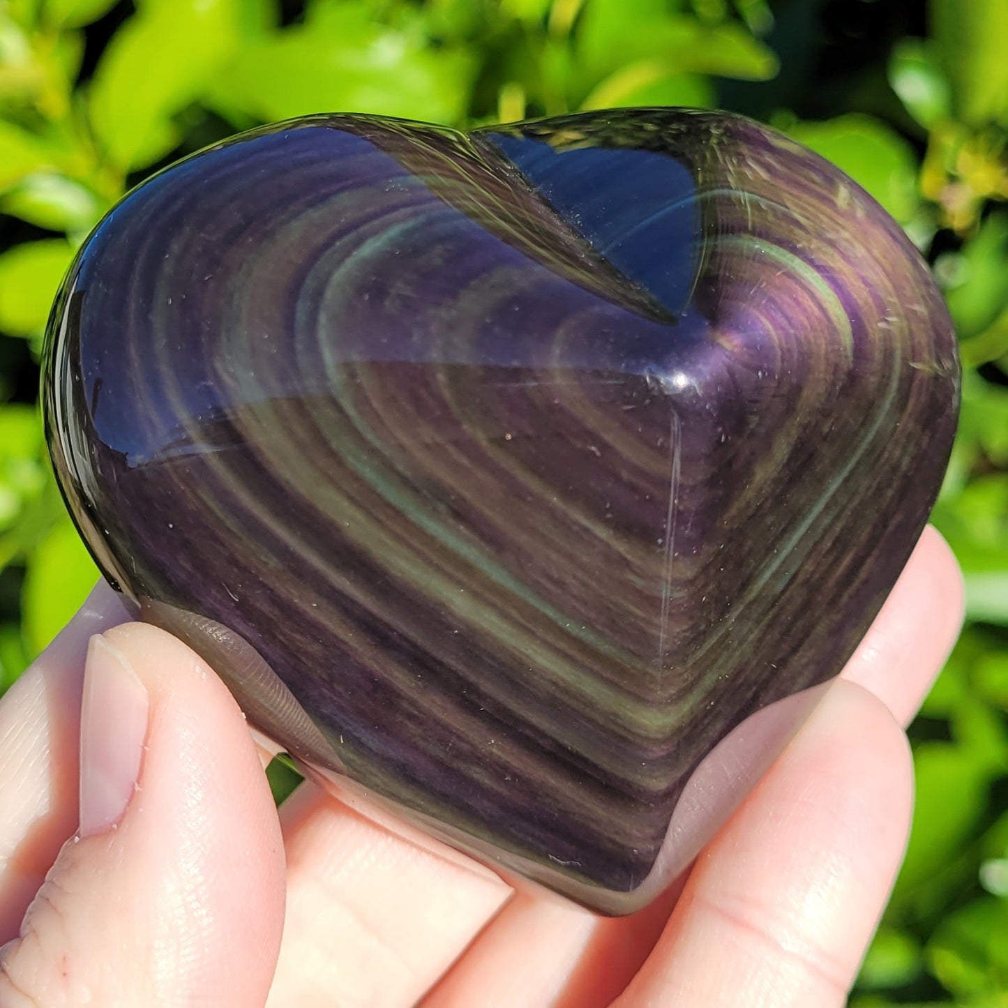 Rainbow Obsidian Heart Crystal, 184g, 3" x 2.6" x 1.5"