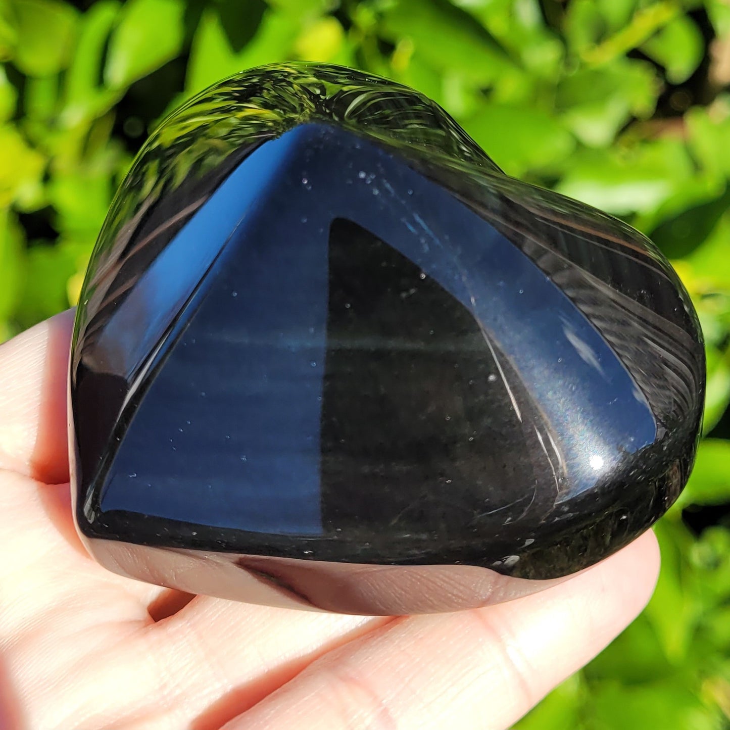 Rainbow Obsidian Heart Crystal, 184g, 3" x 2.6" x 1.5"