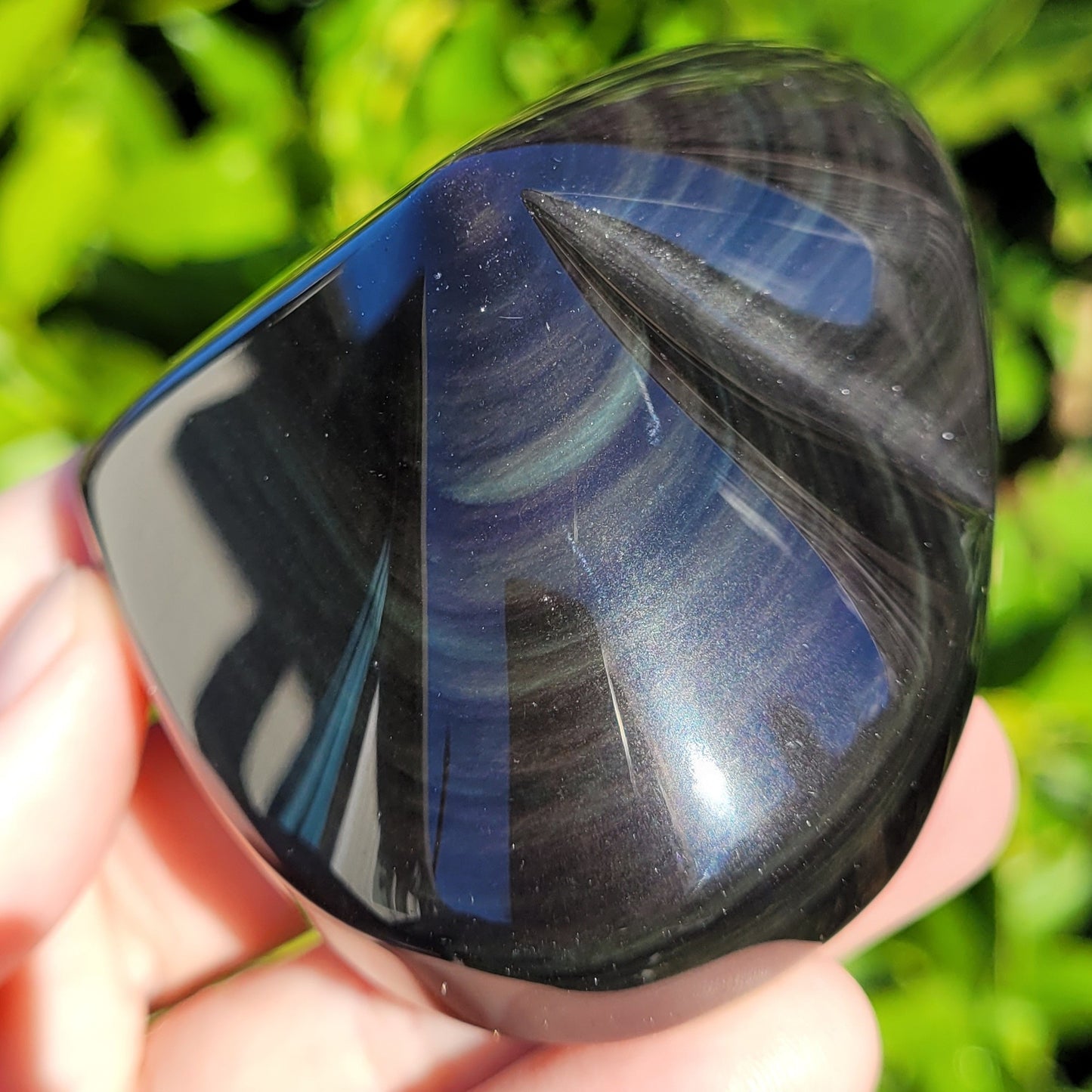 Rainbow Obsidian Heart Crystal, 184g, 3" x 2.6" x 1.5"