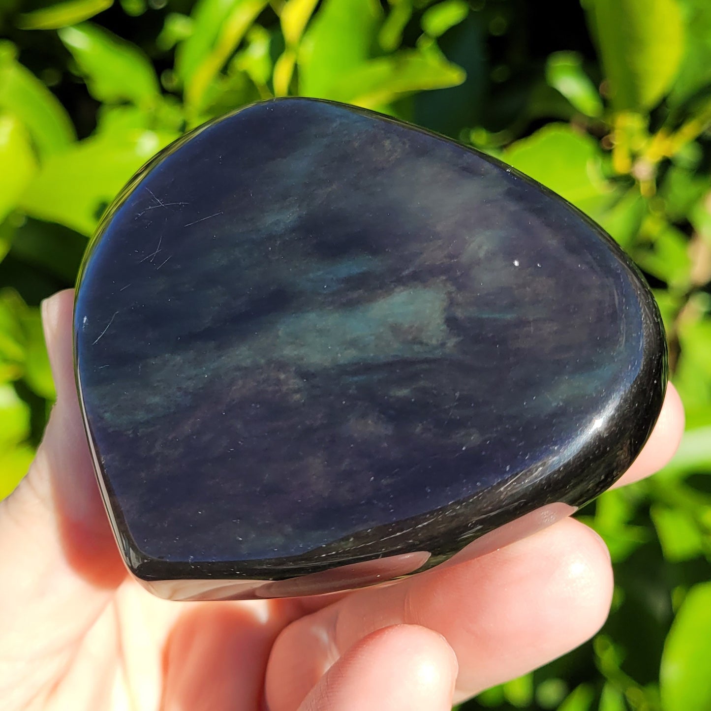 Rainbow Obsidian Heart Crystal, 184g, 3" x 2.6" x 1.5"