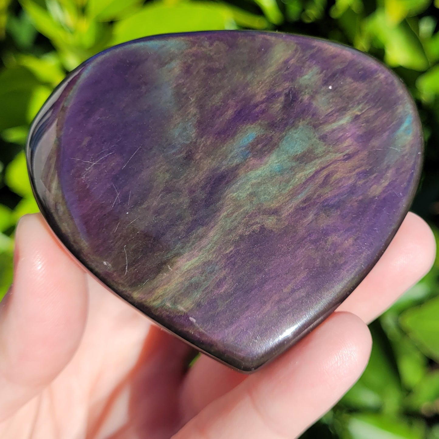 Rainbow Obsidian Heart Crystal, 184g, 3" x 2.6" x 1.5"