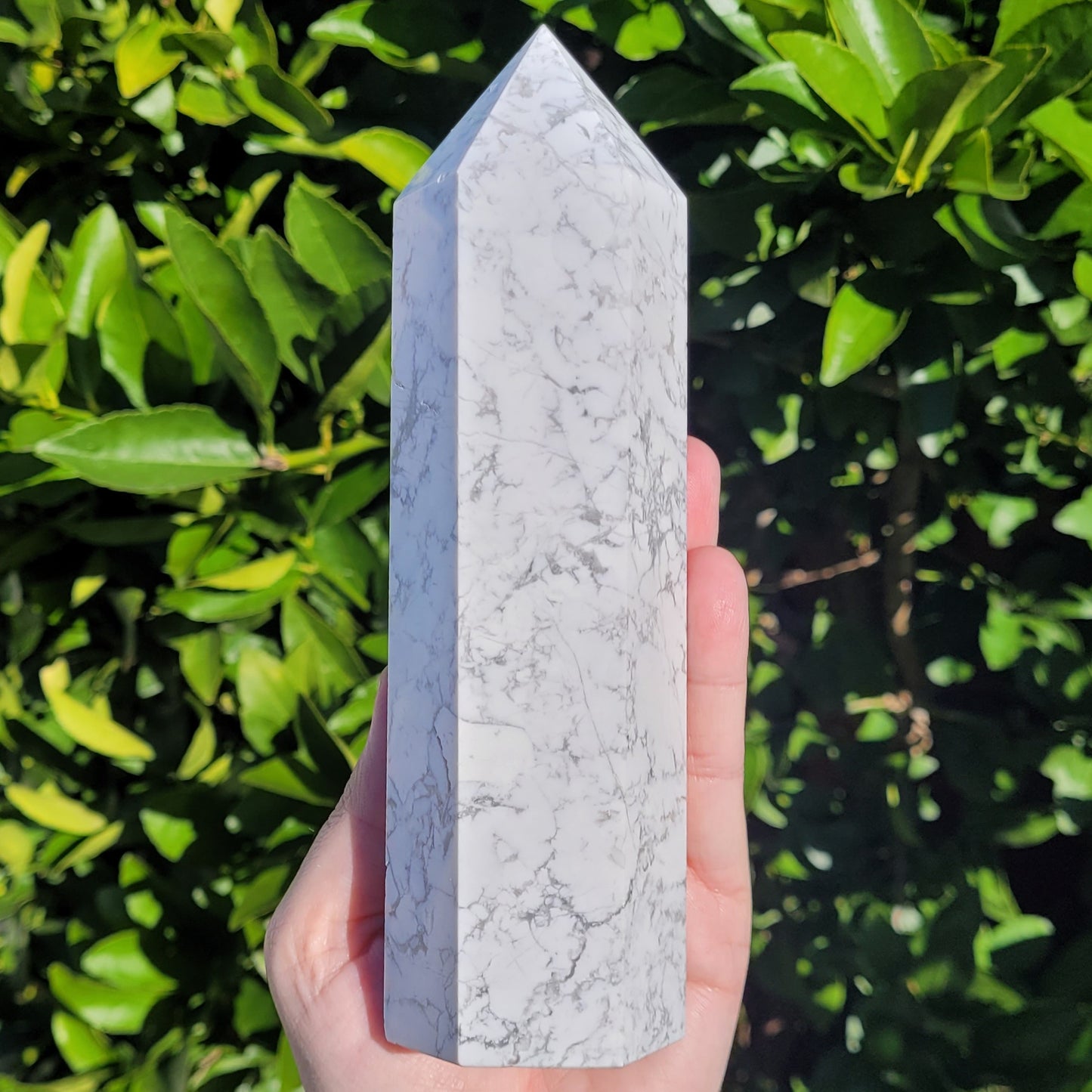 Howlite Tower, 789 Grams, 7.3"