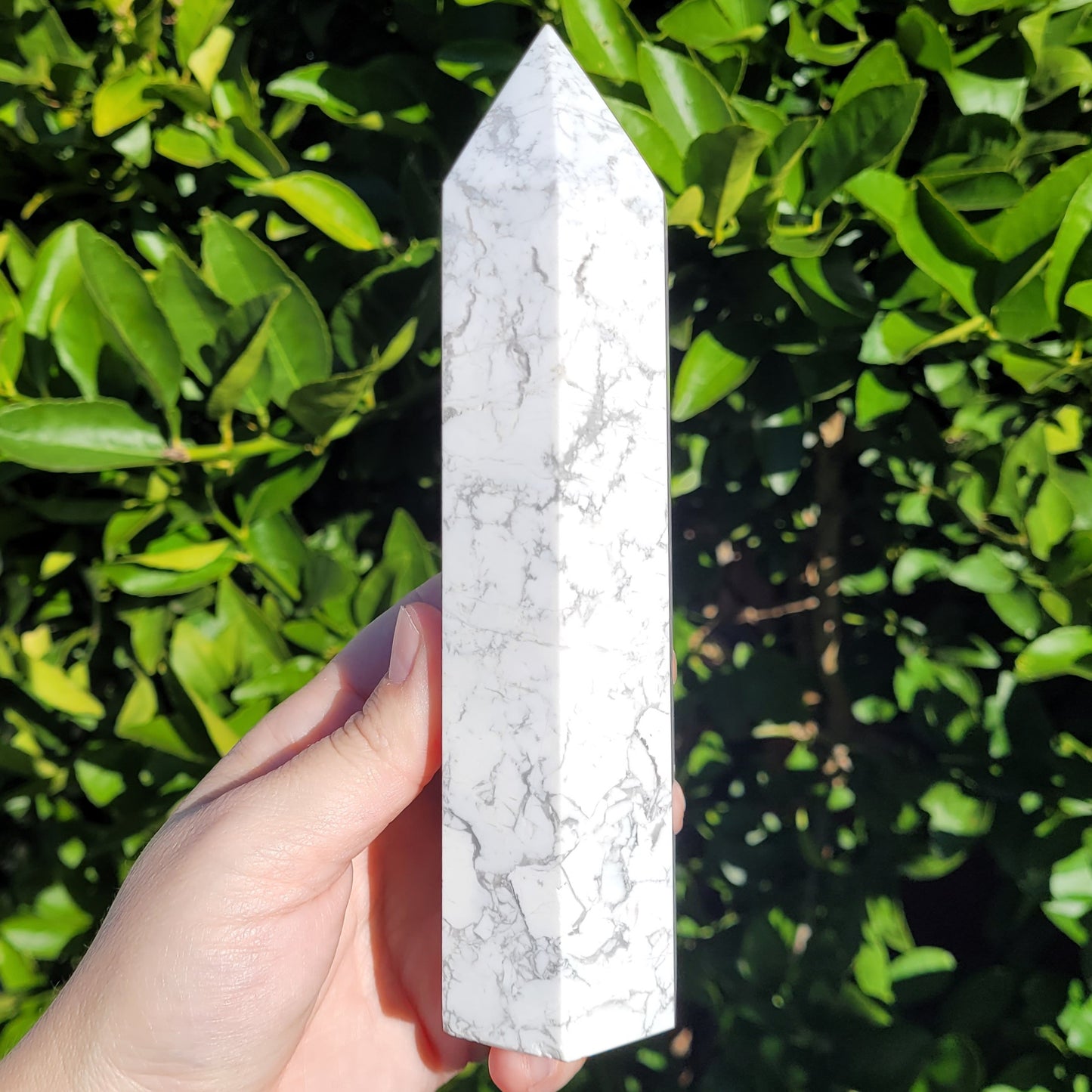 Howlite Tower, 789 Grams, 7.3"