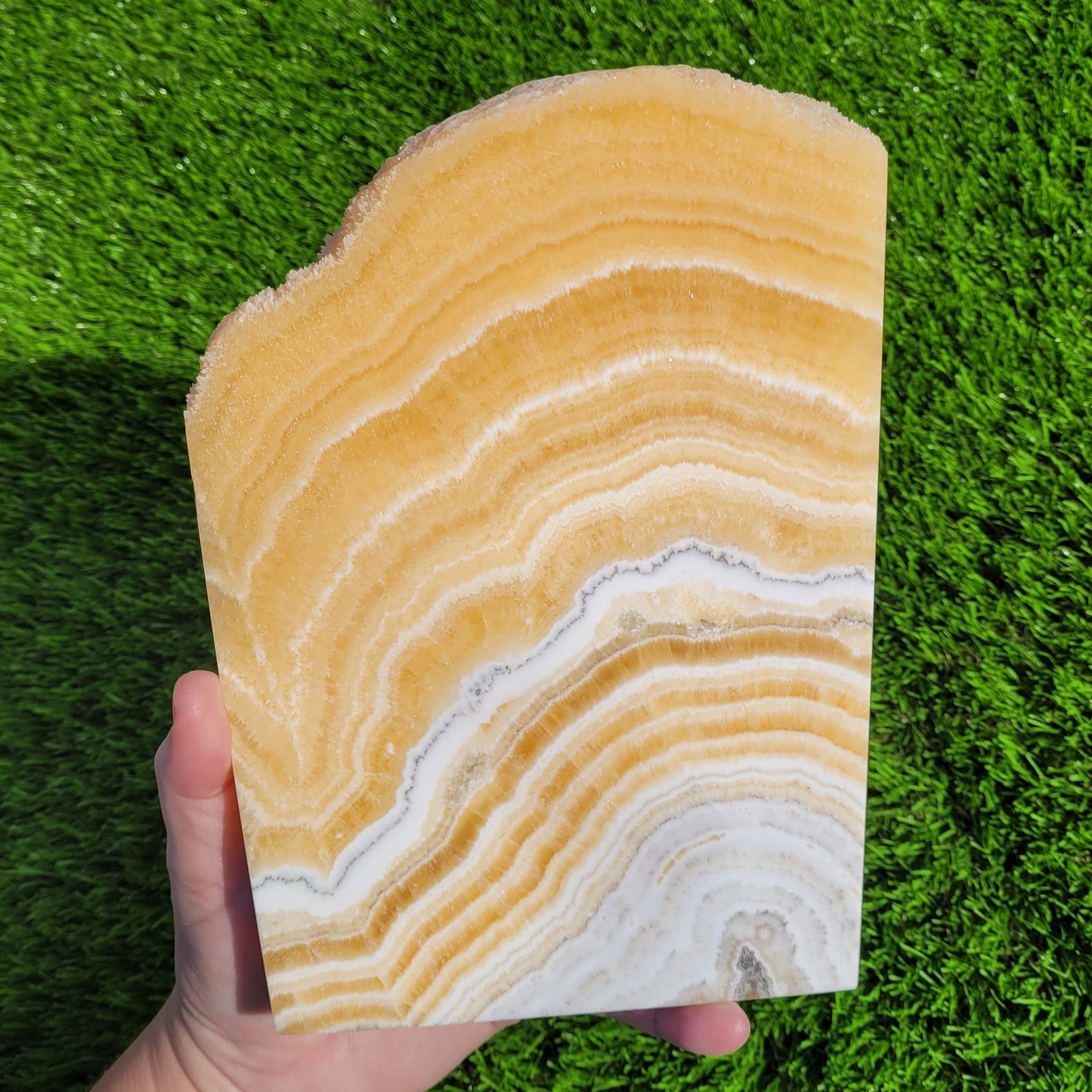 Orange Calcite Crystal Slab