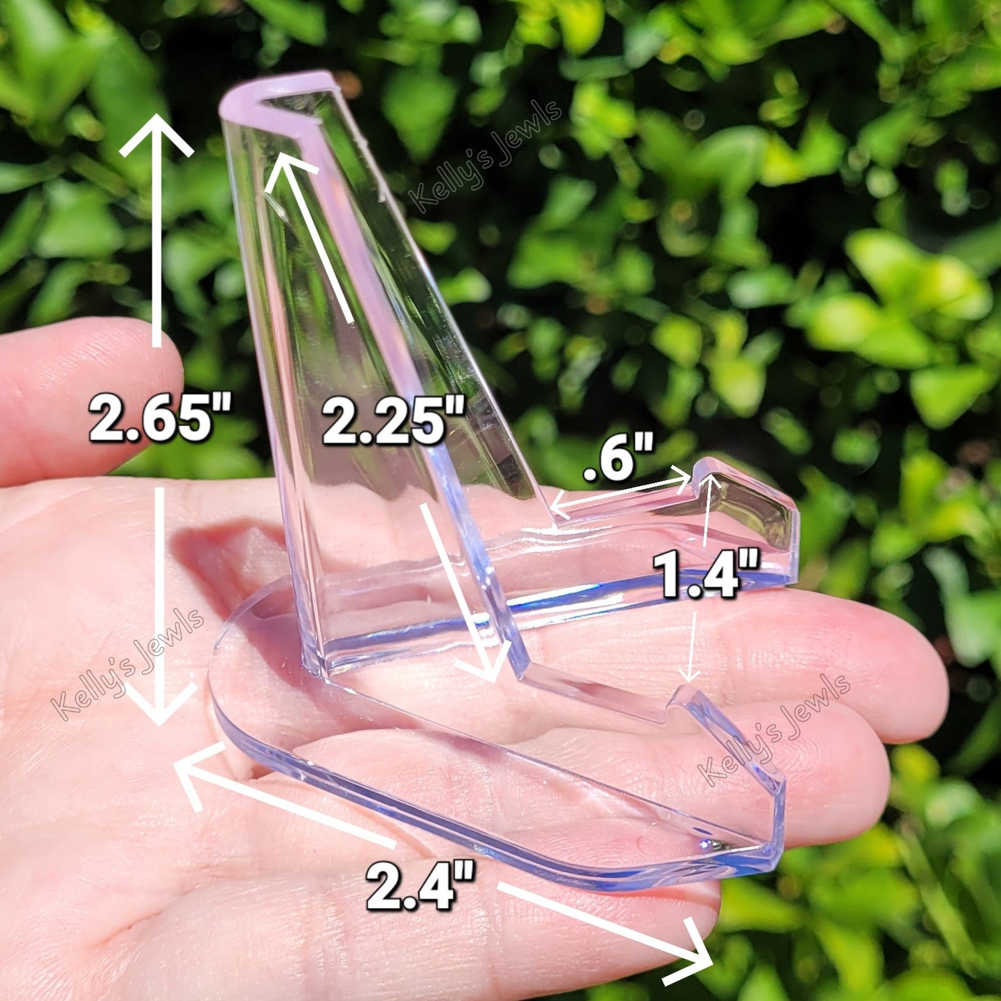 Clear Acrylic A-Frame Display Stands for Hearts, Ammonite Fossils, Medallions in 1.4" and 2.65"