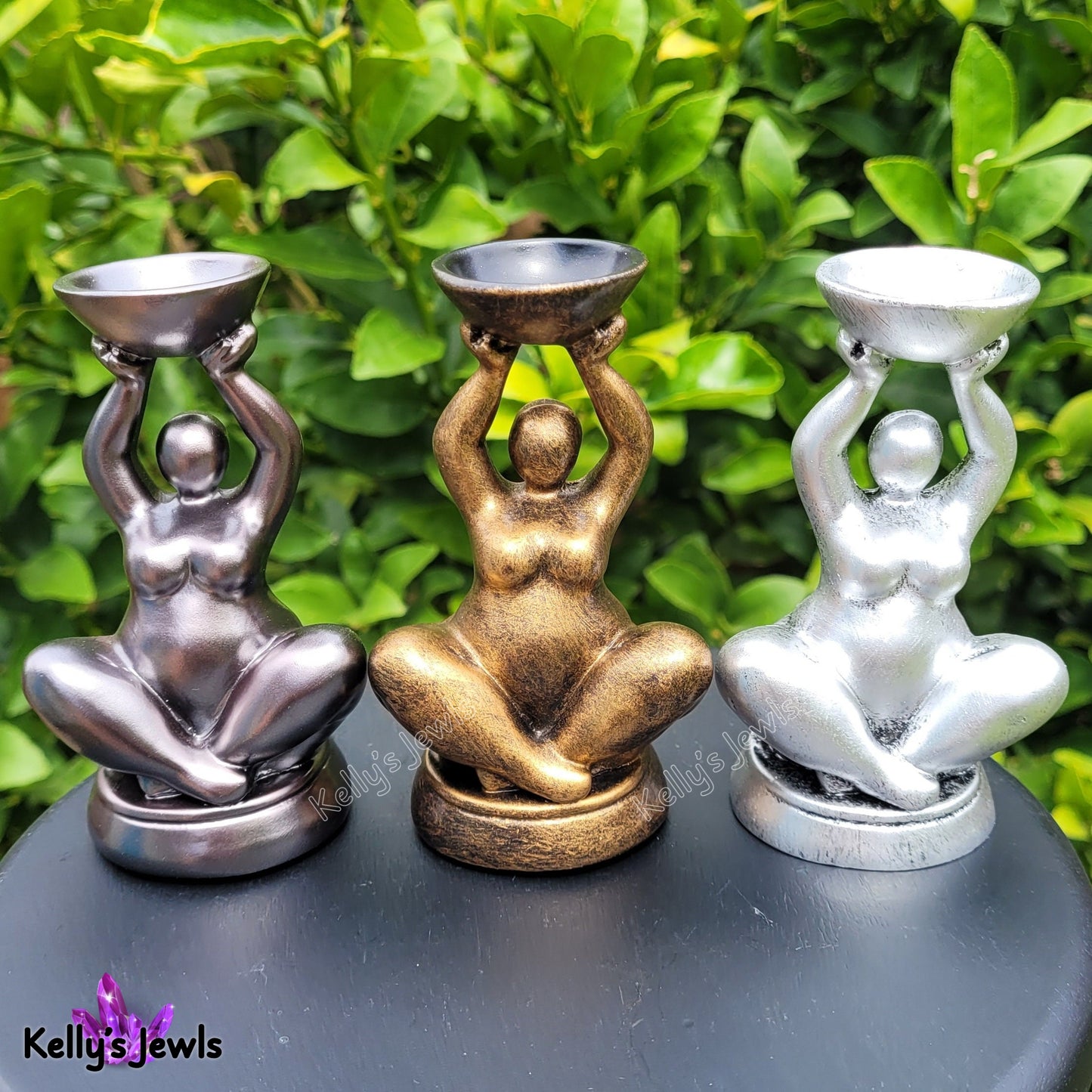 Woman Goddess Sphere Display Stand for Crystal Balls or Eggs 2" to 4" (51mm to 102mm)