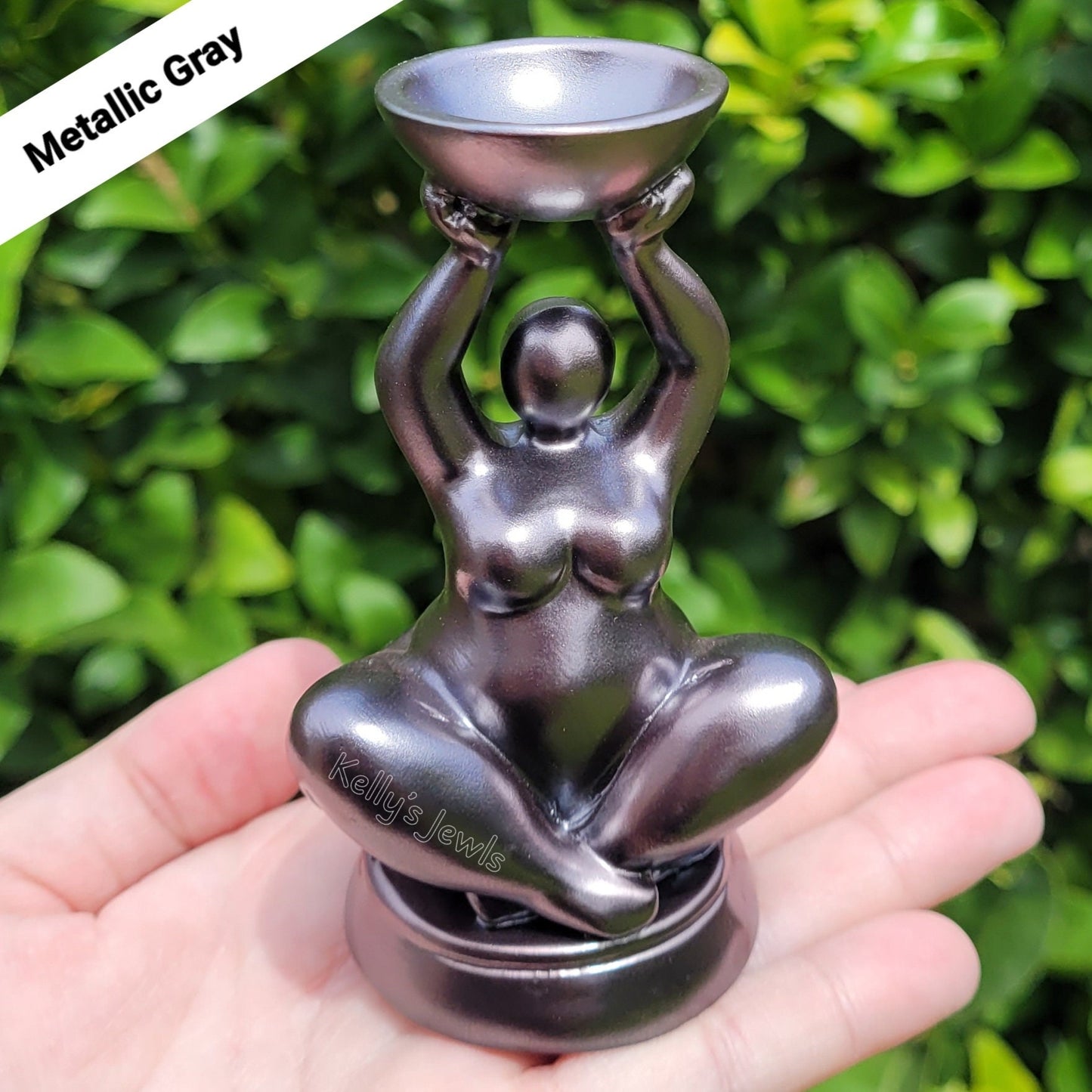 Woman Goddess Sphere Display Stand for Crystal Balls or Eggs 2" to 4" (51mm to 102mm)