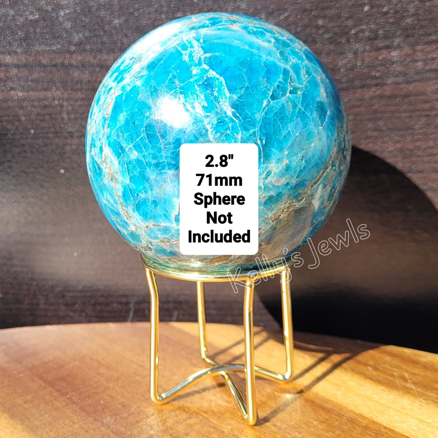 Simple Metal Sphere Display Stand in Silver or Gold for Spheres 1.9" to 4" (46mm to 102mm)