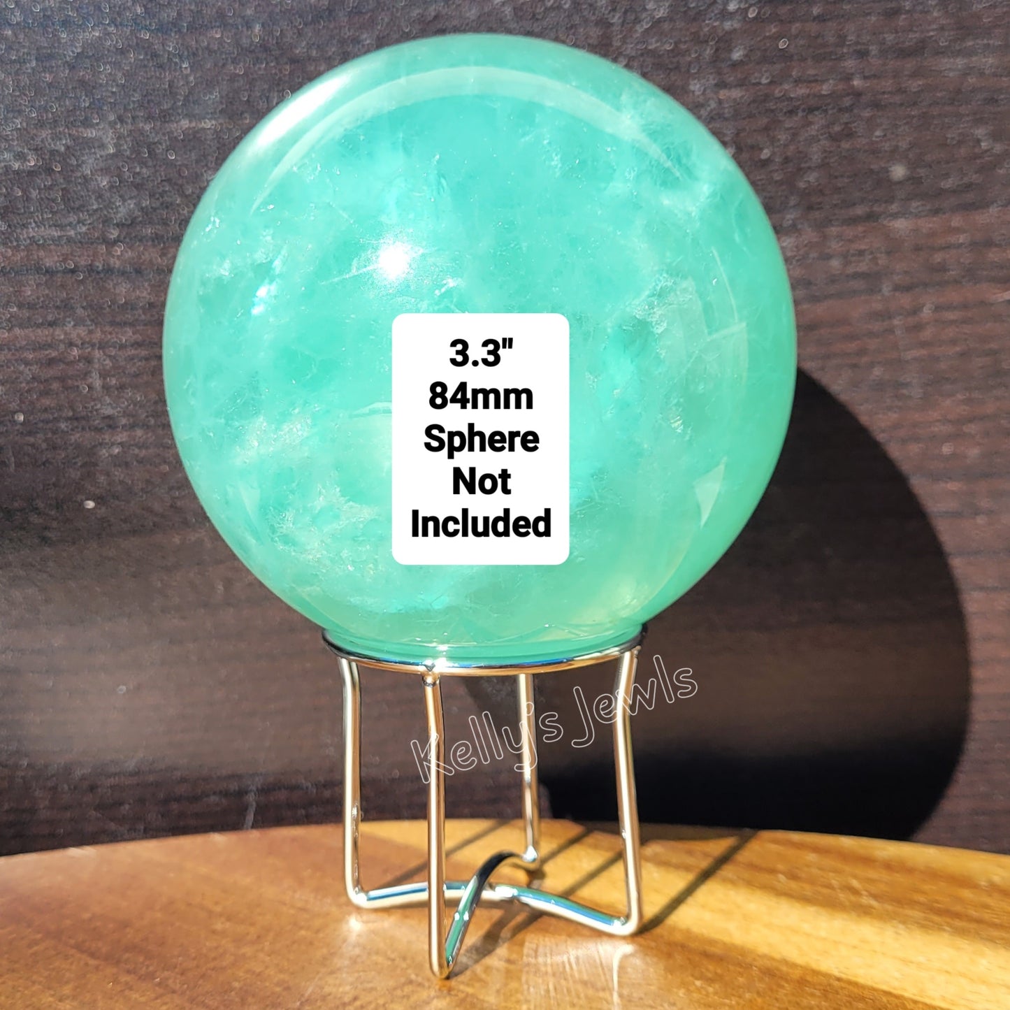 Simple Metal Sphere Display Stand in Silver or Gold for Spheres 1.9" to 4" (46mm to 102mm)