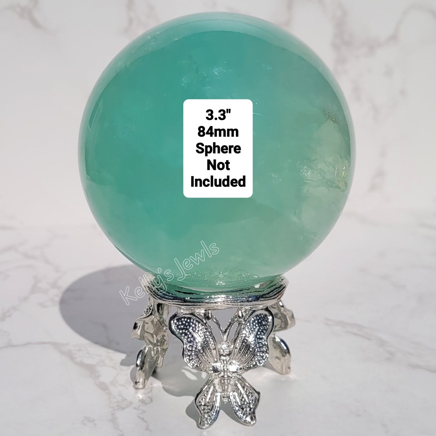 Butterfly Sphere Display Stand in 5 Colors, for Crystal Balls 1.9" to 5" (47mm to 125mm)