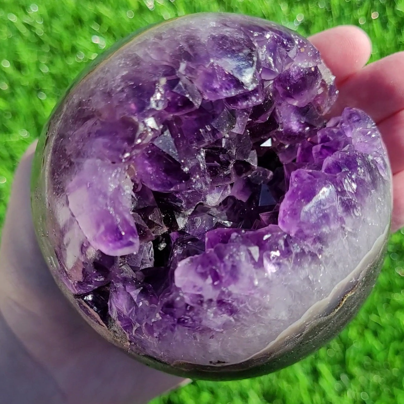 Amethyst Geode Crystal Sphere