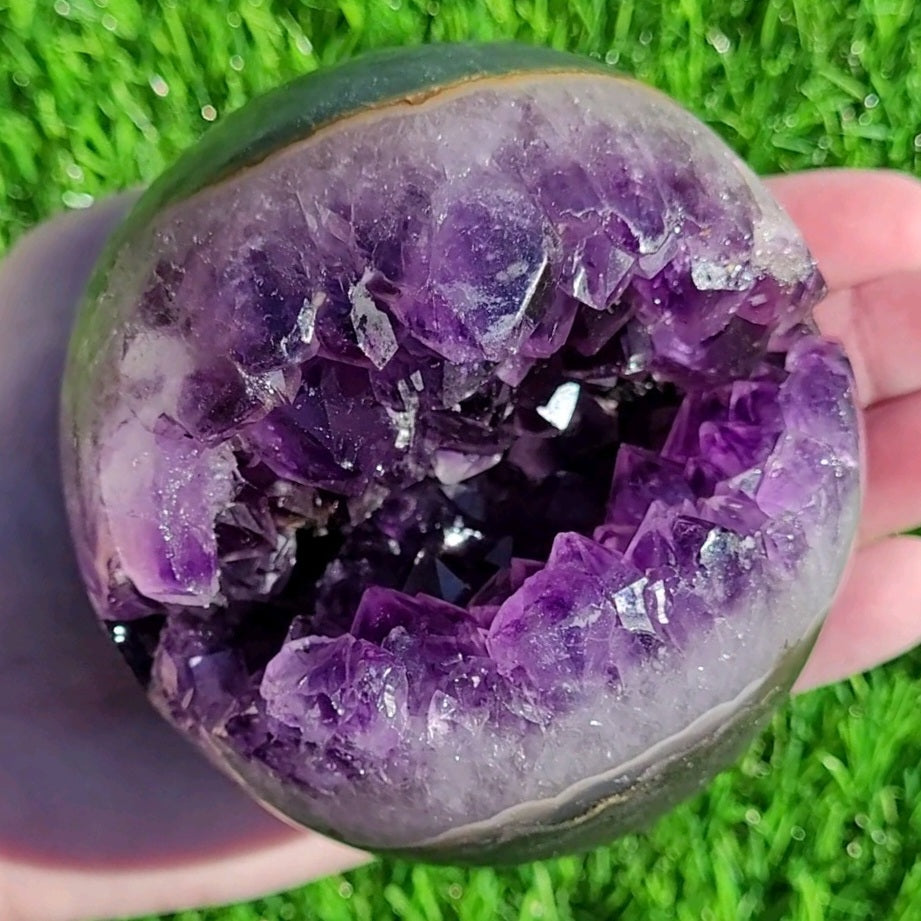 Amethyst Geode Crystal Sphere