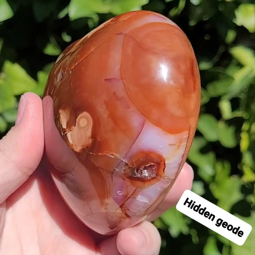 Carnelian Heart Crystal, 4" x 3.3" x 2", 562g