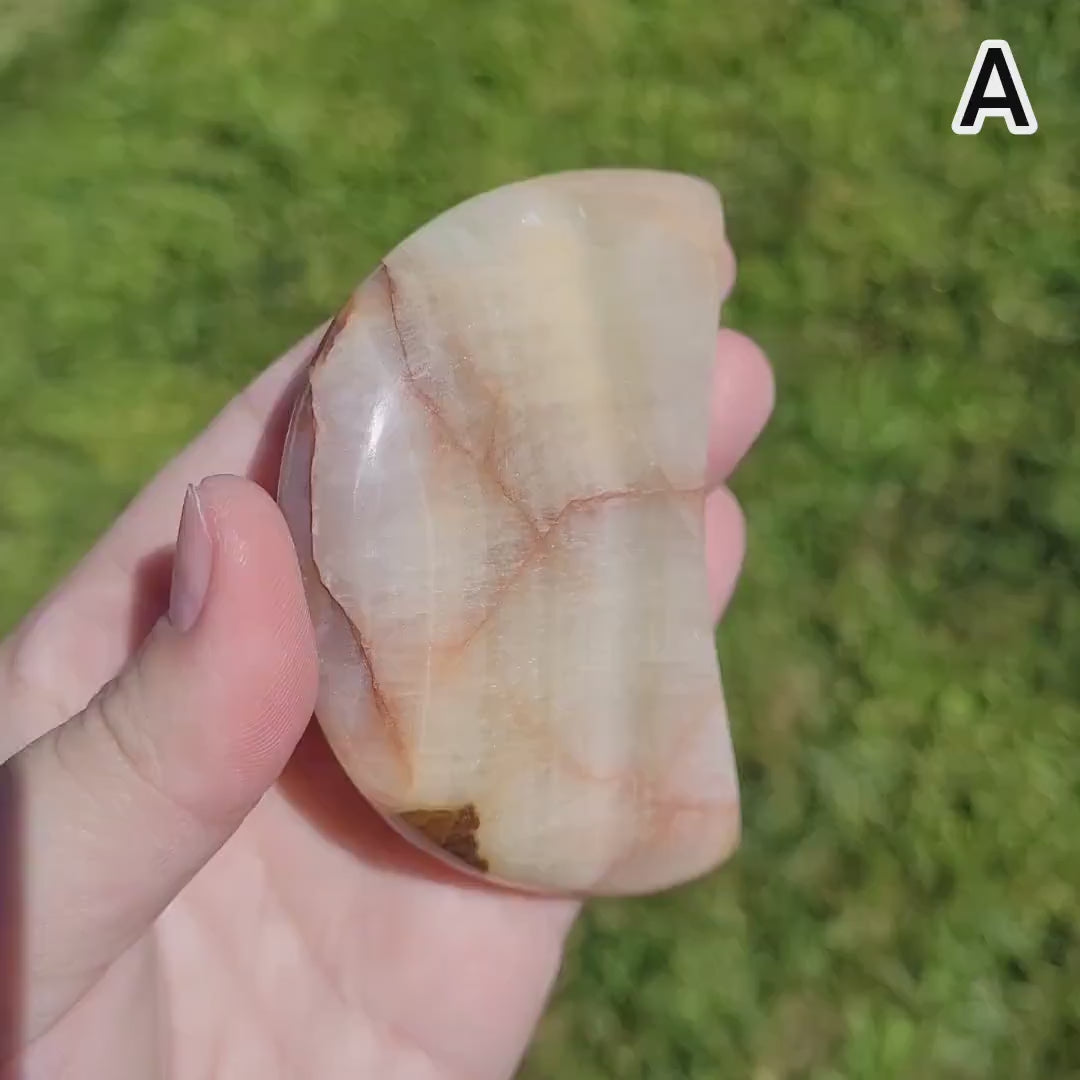 Peach Calcite Moon Crystals