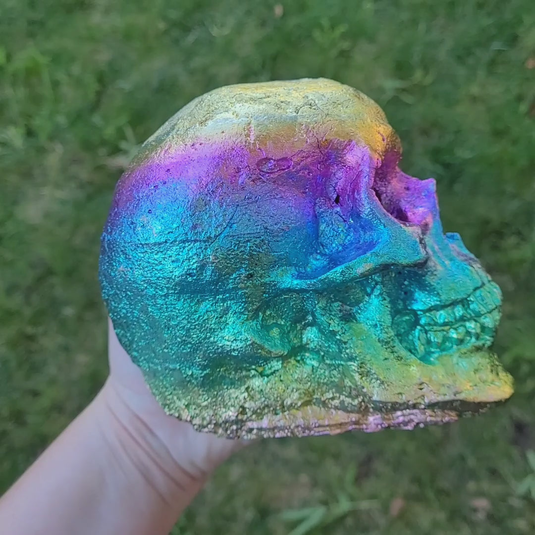 Rainbow Bismuth Skull