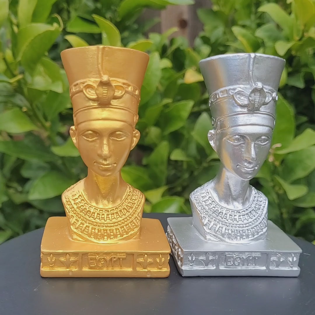 Video of Egyptian Pharaoh Sphere Display Stand in Gold or Silver, for Crystal Balls or Eggs 1.5" to 3" (37mm to 75mm)