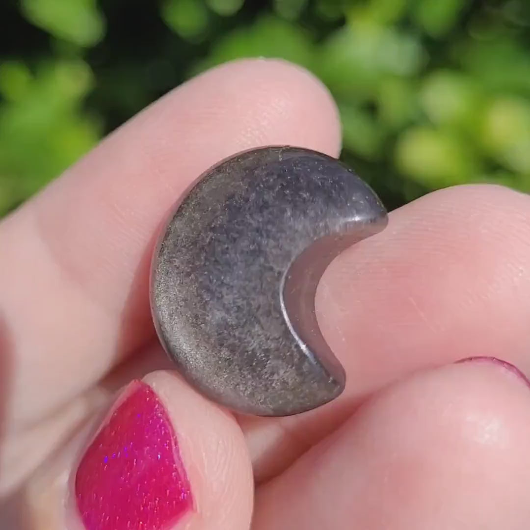 Mini Silver Sheen Obsidian Moon Crystal