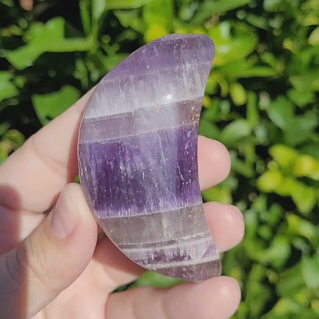 Purple Fluorite Moon Crystal