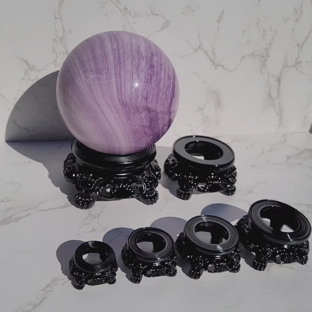Fancy black sphere stand in 6 sizes