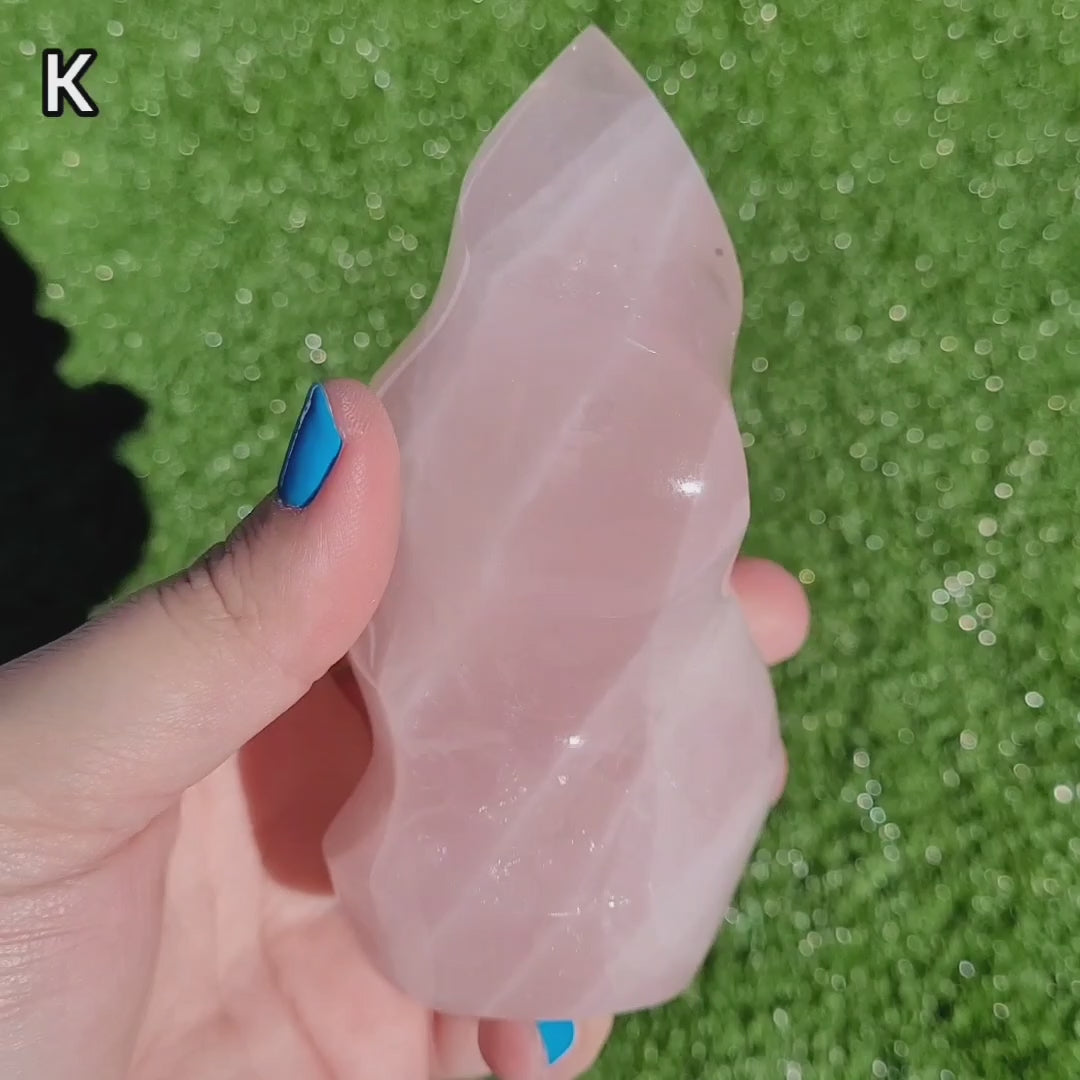 Rose Quartz Flame Crystals to Choose From