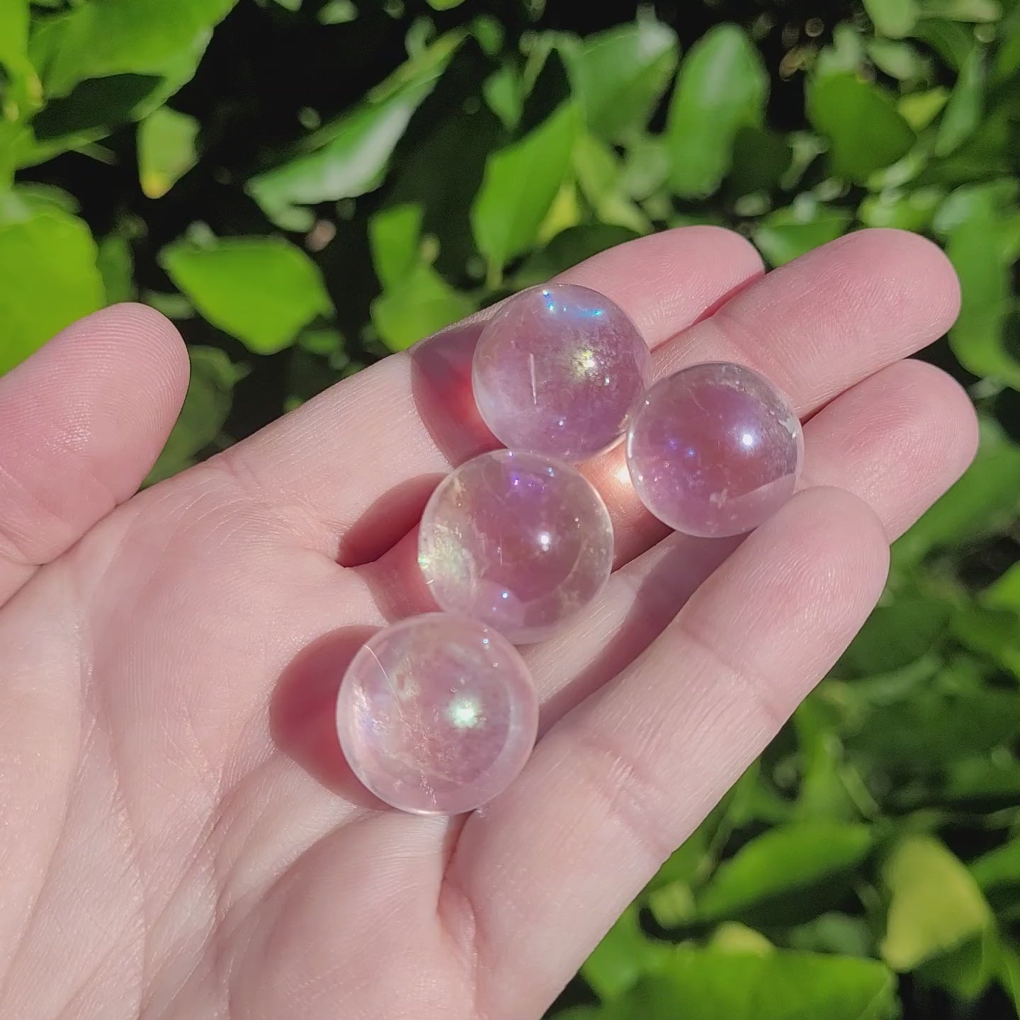 Angel Aura Clear Quartz Crystal Mini Sphere, .8" to .9", 20mm to 22mm