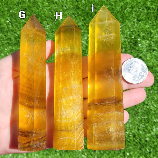 Yellow Fluorite Crystal Towers to Choose From