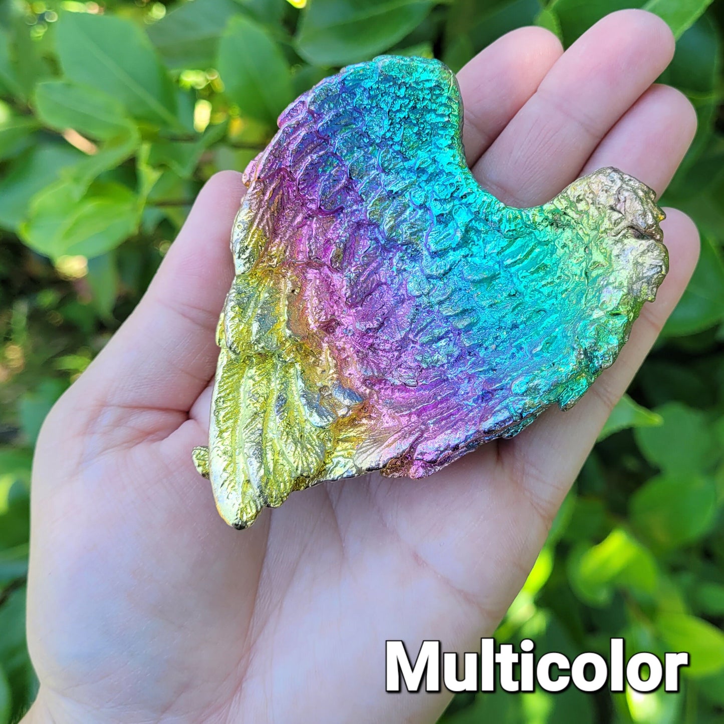 Rainbow Heart Shaped Bismuth Angel Wings Dish