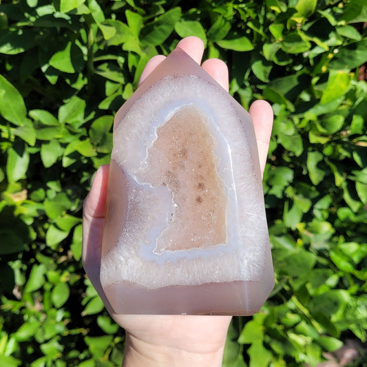 Large Druzy Agate Tower, 5.6" 516g