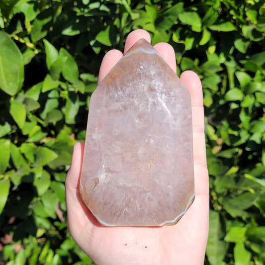 Large Druzy Agate Tower, 4.6" 354g