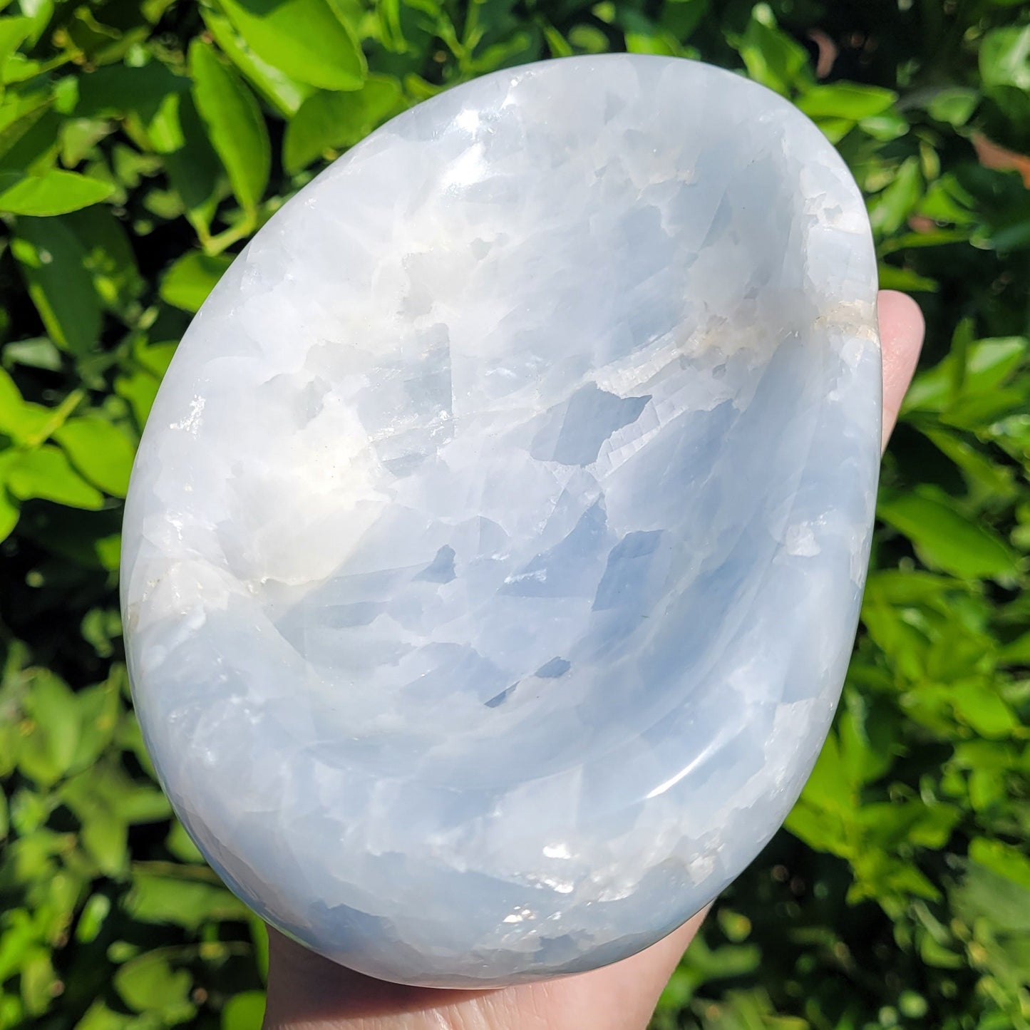 Oval Blue Calcite crystal Dish