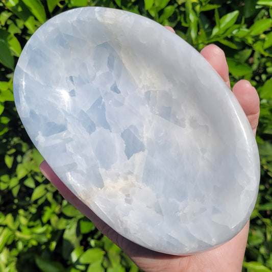 Oval Blue Calcite crystal bowl