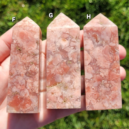 Pink Baby Agate Crystal Towers to Choose From
